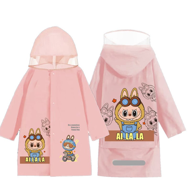 Children'S Full Body Primary And Secondary School Students Large Schoolbag Baby Poncho Thickened Tasteless Waterproof Kindergarten Raincoat - Image 5